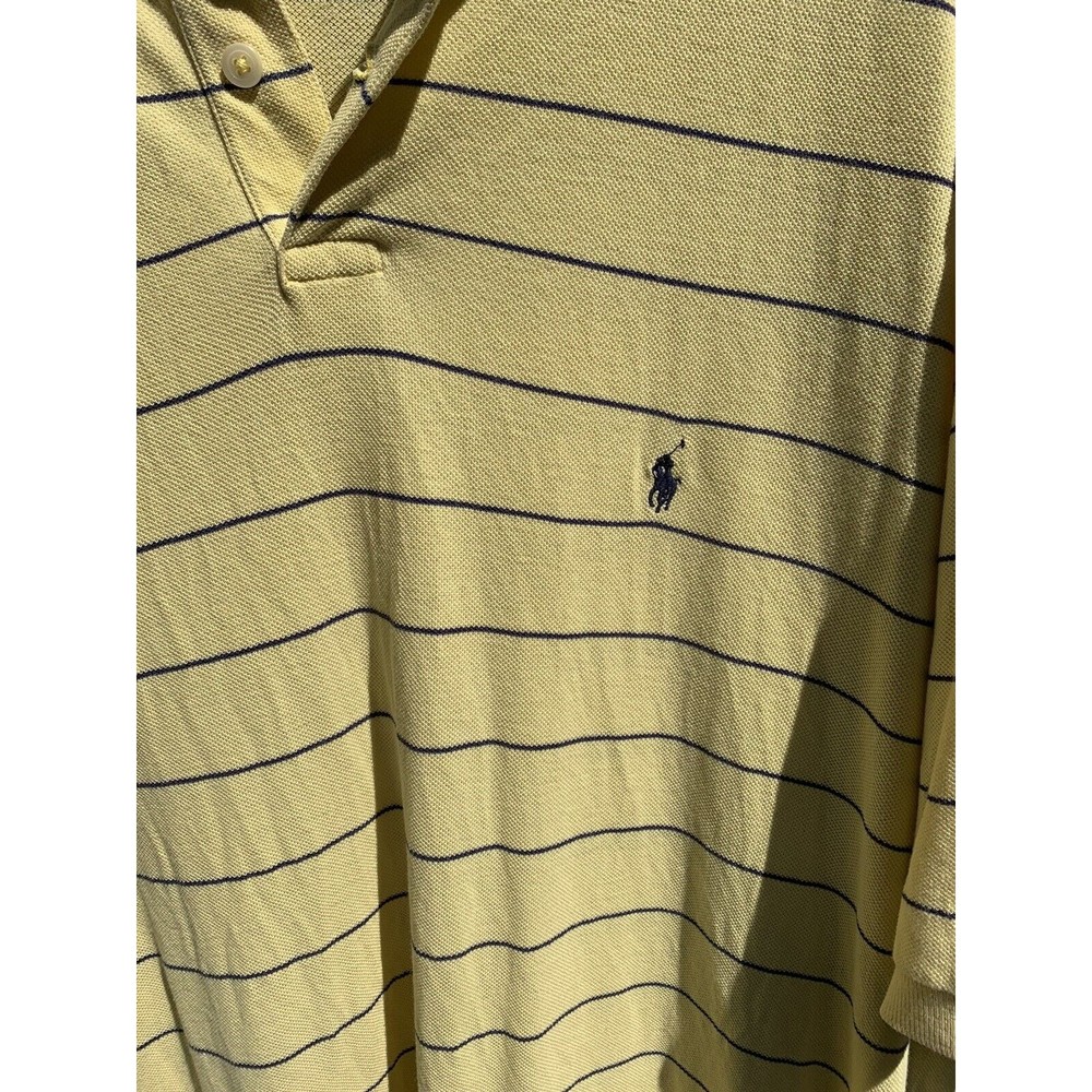 Polo Golf Ralph Lauren 100% Cotton Yellow & Blue Stripe Size XXL GUC